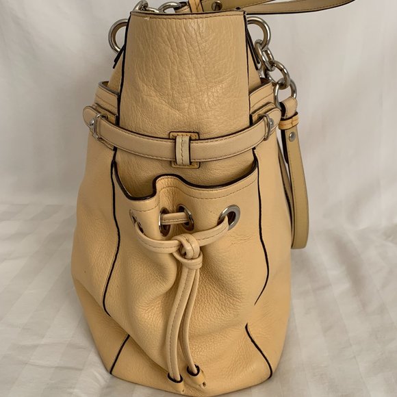 COACH COLETTE LG PEBBLED LEATHER STRIPE TOTE - Picture 2 of 10